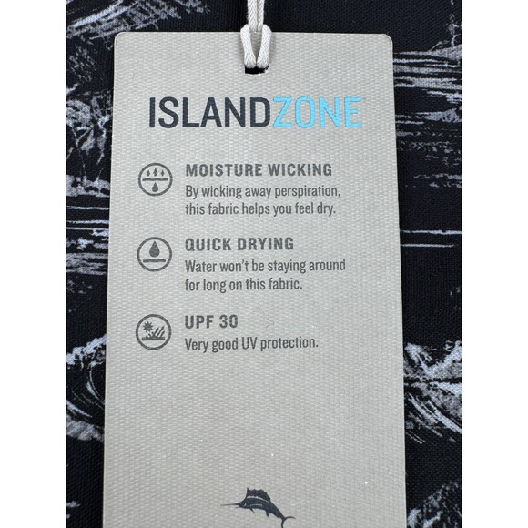 Tommy Bahama Polo Shirt Mens 3XL Black IslandZone Tropical Golf Print UPF 30 - Picture 3 of 10